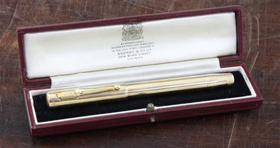 A 14ct gold Mabie Todd & Co Swan fountain pen,